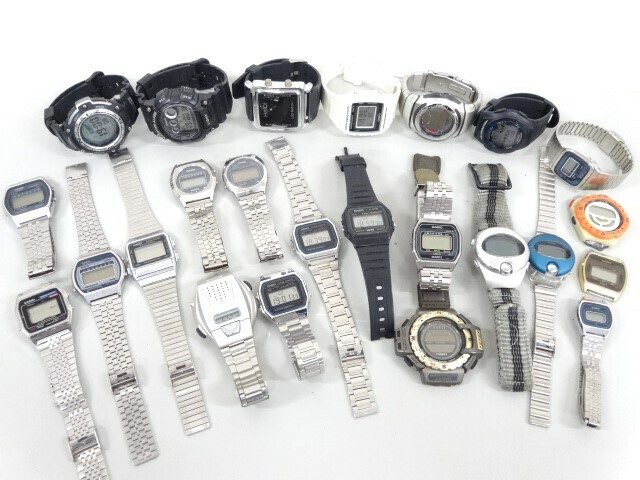 ジャンク 24点セット まとめて SEIKO セイコー A860-4001 CASIO カシオ プロトレック PRT-400 SGW-100J データバンク 他 デジタル 腕時計