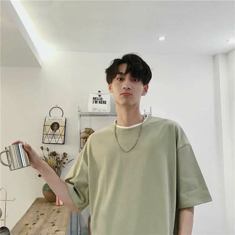 新品 Tシャツ ビッグシルエット 半袖 トップス 韓国 カットソー カーキ XL