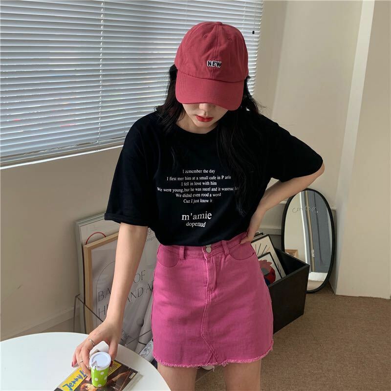 新品 ロゴティシャツ 半袖　Tシャツ 韓国 レディース メンズ ブラック 未使用