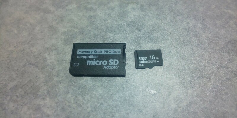 microSDカード16GB、メモリースティック Pro Duoアダプターセット