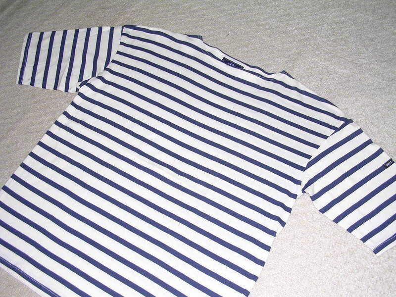 旧タグ フランス製 セントジェームス ピリアック Tシャツ S 白/紺 ボーダー バスクシャツ カットソー