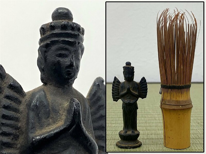 室町期 古銅 懐中仏 豆仏 千手観音 骨董品 美術品 2471vjyN