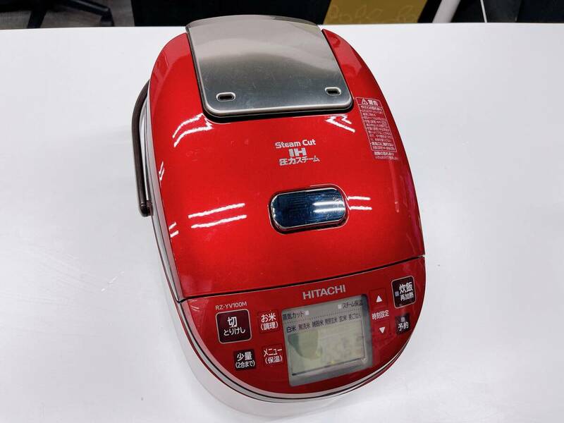 RZ-YV100M R 日立 HITACHI IH炊飯ジャー 炊飯器 (5.5合炊き)　2017年製 通電確認済み 動作品（ス162）