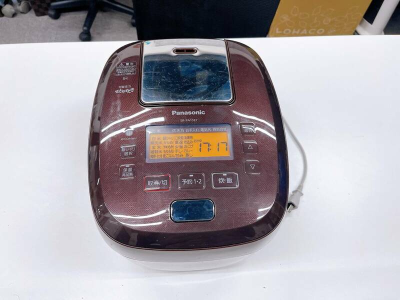 SR-PA10E7 ブラウン パナソニック Panasonic 可変圧力IHジャー 炊飯器 (5.5合炊き)　 通電確認済み 動作品（ス170）