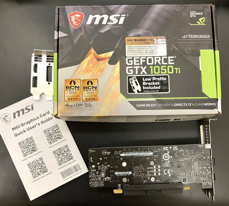 現状品中古品　グラフィックボード　NVIDIA MSI GeForce GTX1050Ti 4GB LP