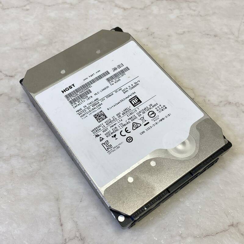  【送料無料】10.0TB HDDハードディスク HGST HDN721010ALE 2018 SATA 動作確認済 初期化・フルフォーマット済 A515-1