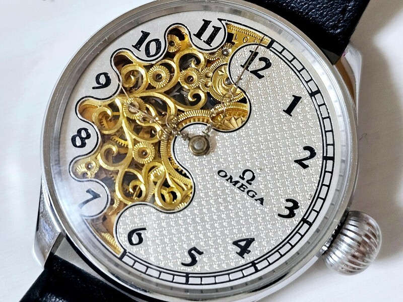 OMEGA オメガ 懐中腕時計 アンティークウォッチ メンズモデル 両面スケルトン メンズ腕時計