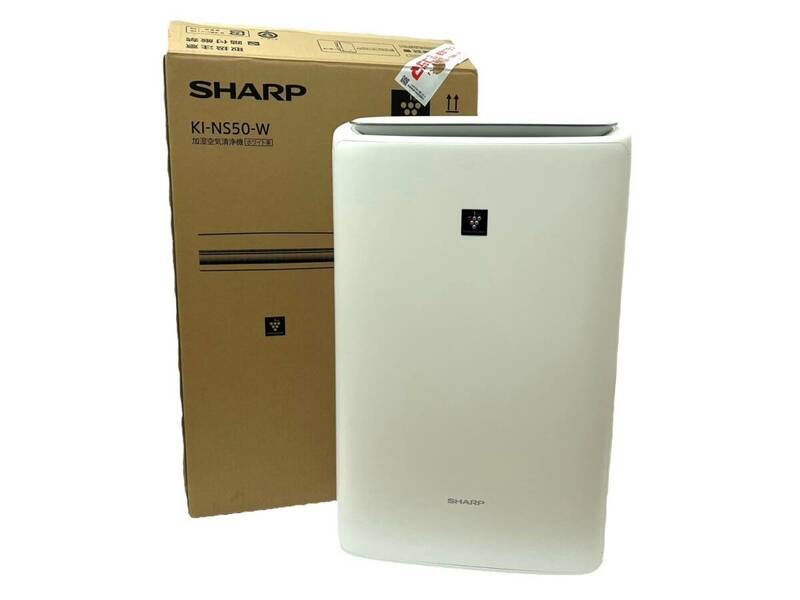 【通電のみ確認済】SHARP/シャープ KI-NS50-W 加湿空気清浄機 プラズマクラスター ホワイト 2020年製 元箱付き 空気清浄～23畳 (47666N1)