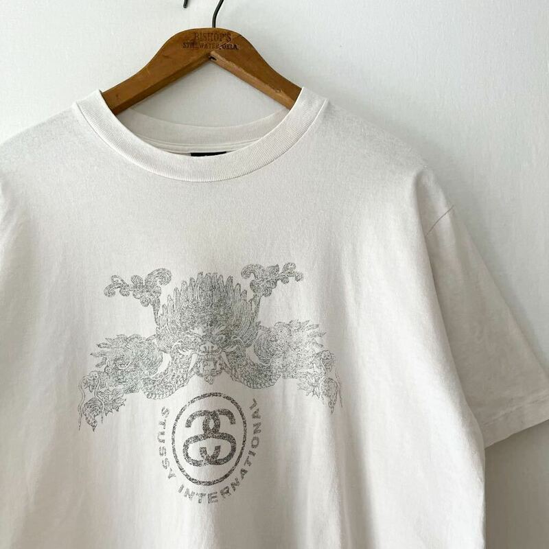 90s OLD STUSSY 紺タグ ドラゴン Tシャツ L USA製 ビンテージ 90年代 オールド ステューシー 龍 竜 アメリカ製 オリジナル ヴィンテージ