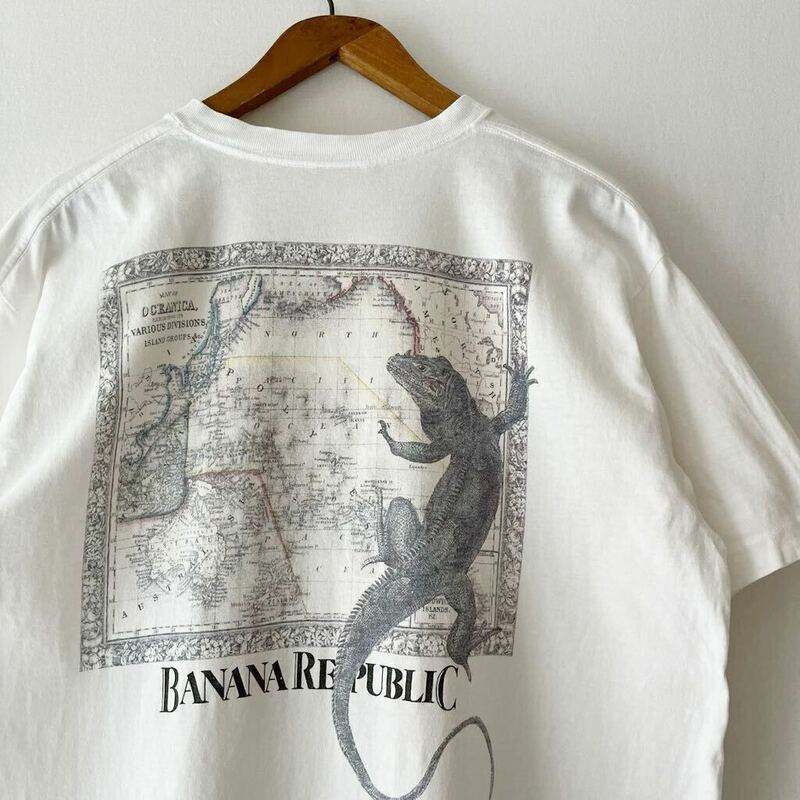 90s OLD BANANA REPUBLIC イグアナ ポケット Tシャツ USA製? ビンテージ 90年代 オールド バナナリパブリック バナリパ ヴィンテージ