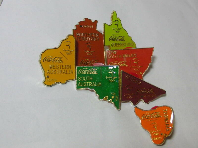 Australian continent　2000 シドニー コカ・コーラ オリンピック オーストラリア大陸ピンバッジ７種コンプ ピンズ ピンバッチ レトロ レア