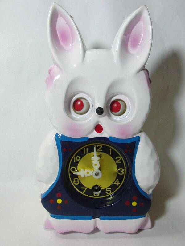 箱入り美品 MI-KEN製 アニマルクロック ウサギ 時計　動作確認済み　ミケンファンシークロック　昭和レトロ
