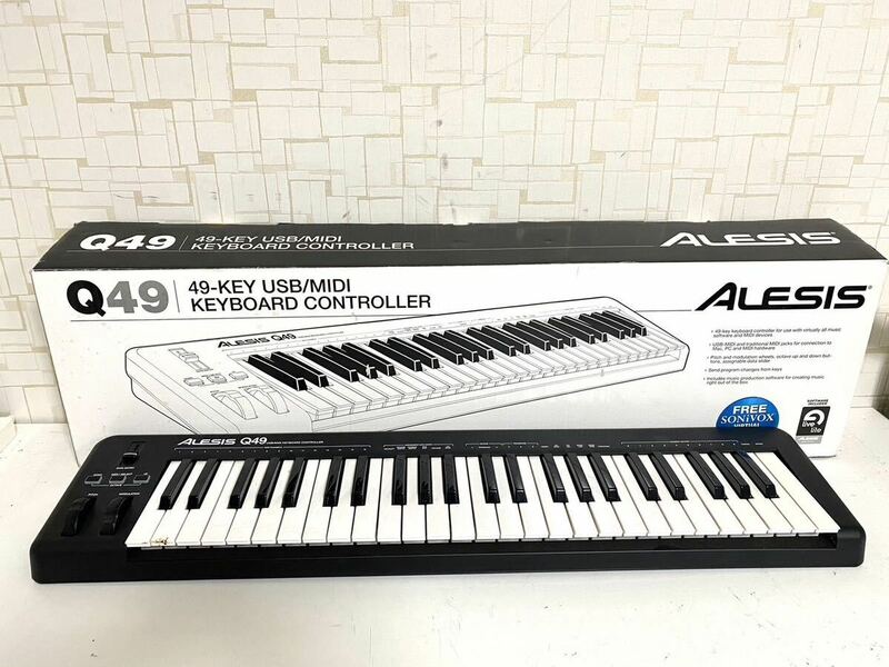 【1円〜】ALESIS アレシス Q49 USB/MIDIキーボード 49鍵 外箱 現状品 本体 y-050301-72