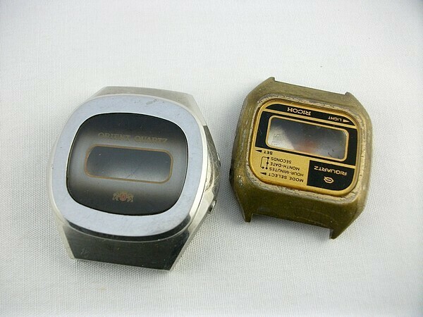 n49u80★時計部品 古い腕時計 ケース 枠 中古 オリエント／リコー