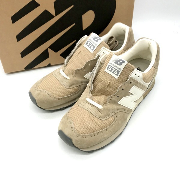 NEW BALANCE OU576 BEI スニーカー シューズ 新品同様 タグ付き 箱付き カジュアル メンズ 28cm ベージュ系 ニューバランス 靴 B2456◆