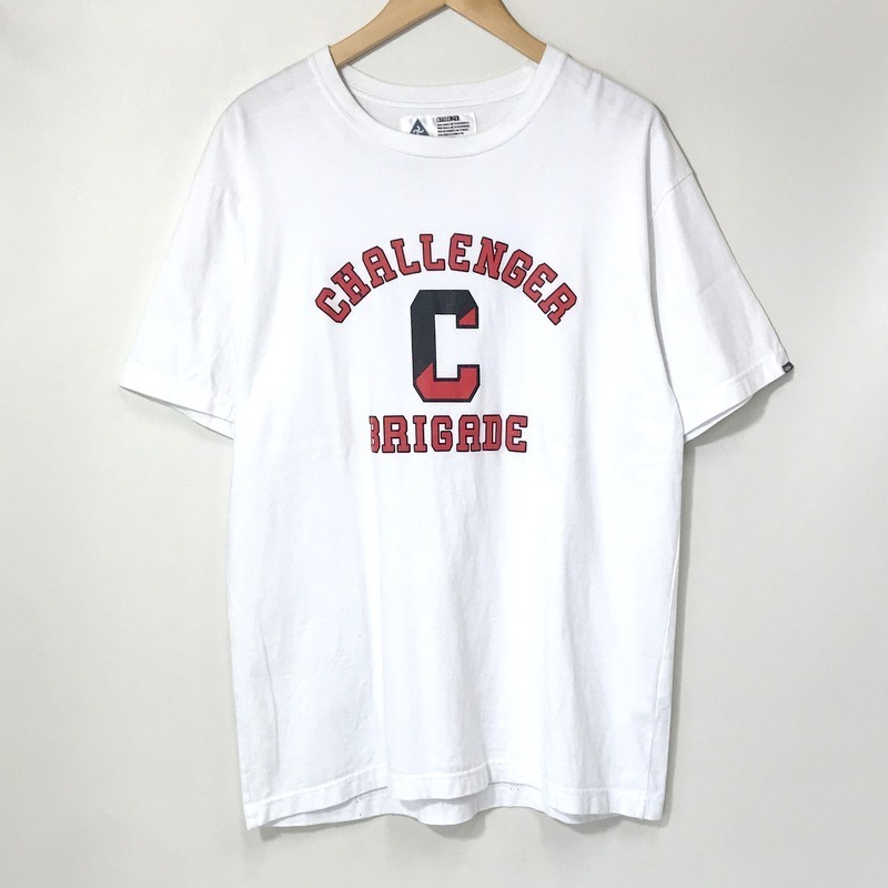 CHALLENGER Tシャツ 半袖 カットソー ロゴ プリント クルーネック カジュアル シンプル 古着 XLサイズ チャレンジャー トップス A10371◆