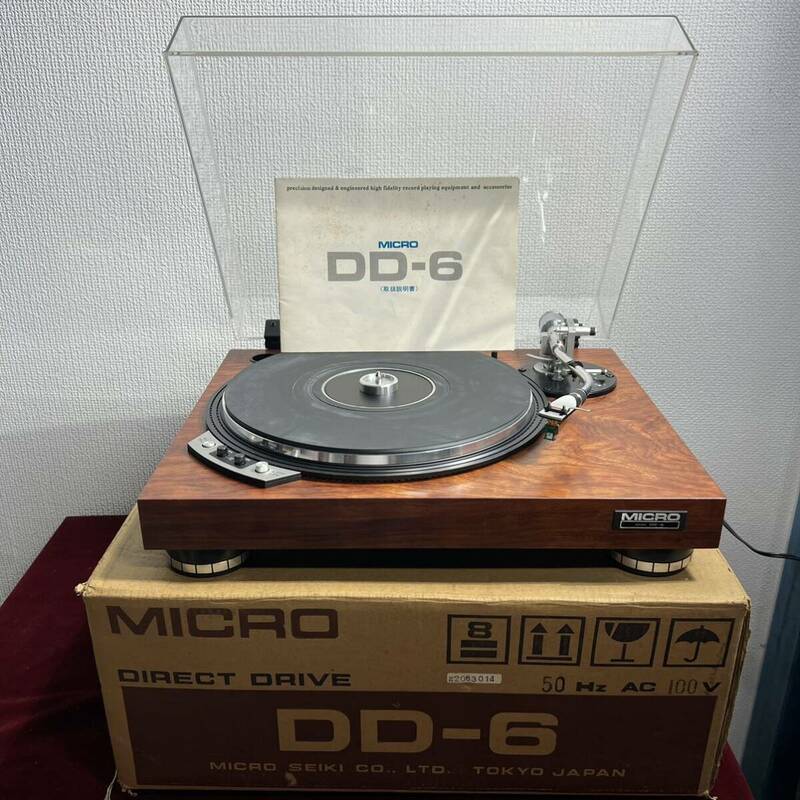 f61 中古美品　MICRO ダイレクトドライブレコードプレーヤー DD-6 マイクロ カッドリッジ　empire 2000 説明書　原箱付き