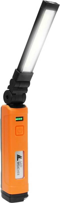オレンジ [ラドウェザー] LEDライト ワークライト 1,000ルーメン 2WAY点灯 折り畳み式 充電式バッテリー 軽量 キャ