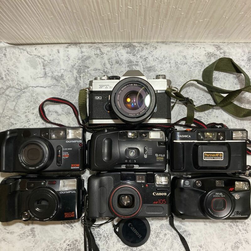 フィルムカメラまとめ canon FTb OLYMPUS FUJIFILM MINOLTA YASHICA 7台 動作未確認 ジャンク品 現状品 キヤノン カメラ 当時物 オリンパス