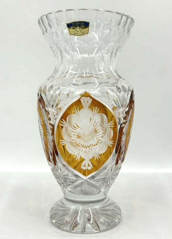【た-5-96】80 当時物 ヴィンテージ POLONIA 花瓶 フラワーベース 花器 ポーランド製 僅かにカケ有り ジャンク扱い 