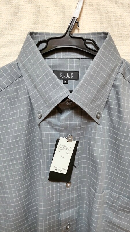 【新品】メンズワイシャツ/ドレスシャツ 長袖 ELLE HOMME エル　オム　サイズＭ（39-82）