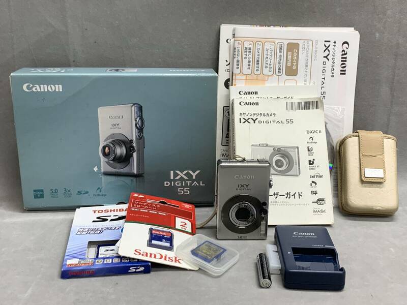 5＃K/4458　キャノン Canon IXY DIGITAL 55　PC1150 デジタルカメラ イクシ　箱 ケース付　現状/未確認　60サイズ