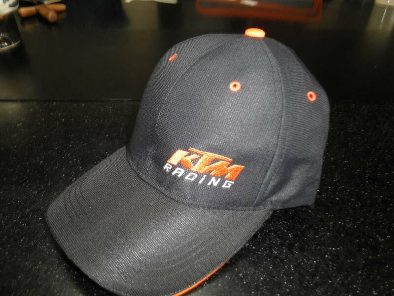 MotoGP KTM レーシング チームキャップ 黒/橙 帽子 フリーサイズ 新品 即決