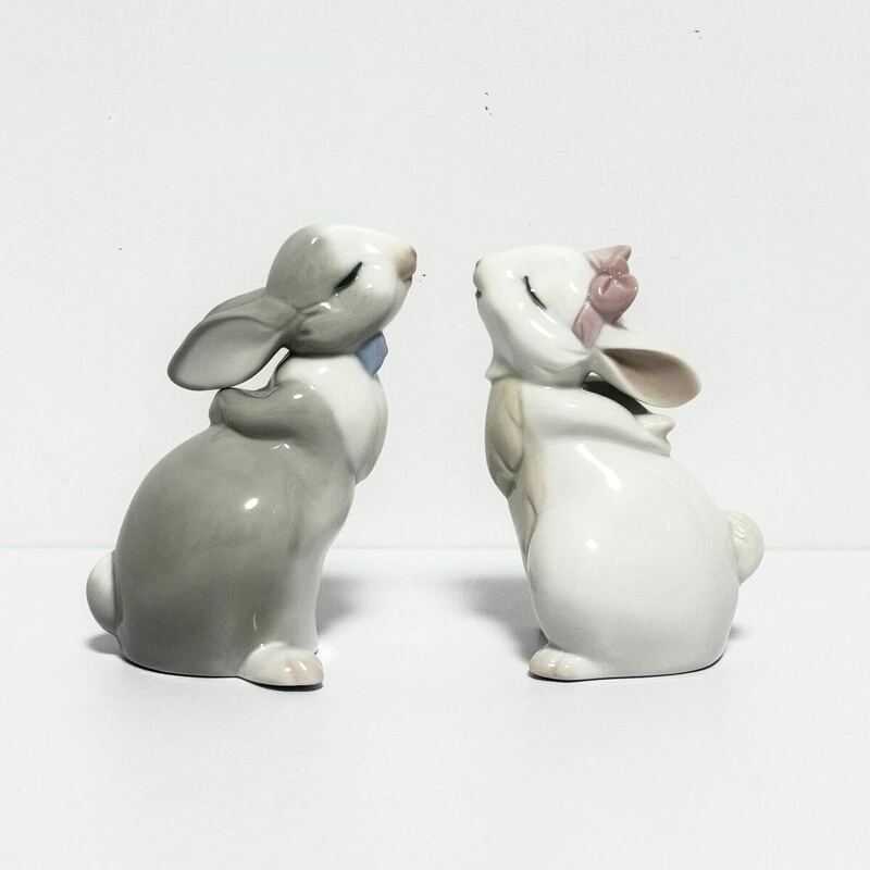リヤドロ NAO ウサギ ペア フィギュリン 陶器 置物 陶磁器 陶磁器人形 