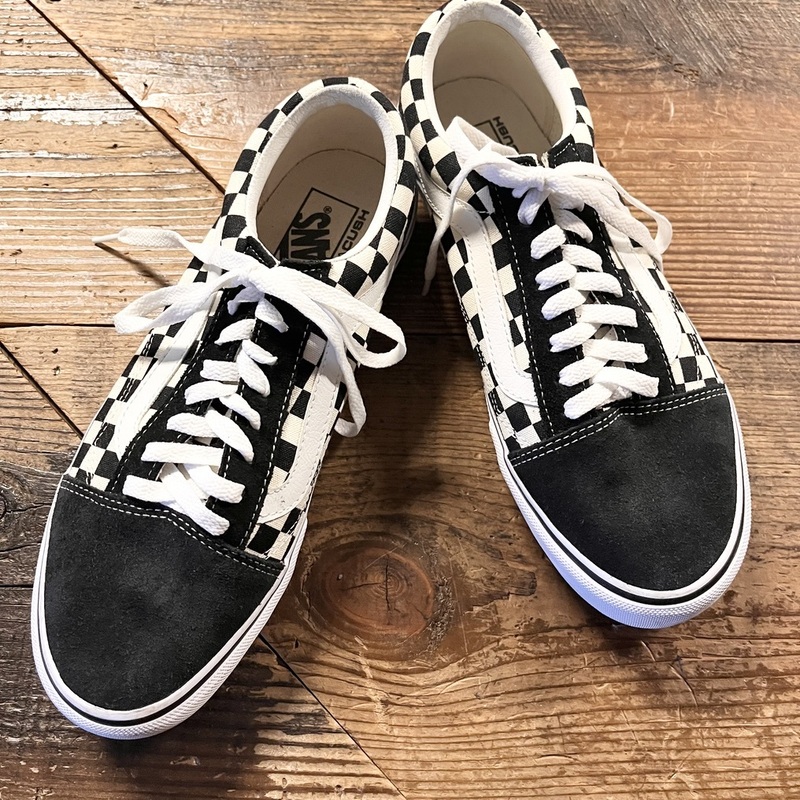 VANS ヴァンズ バンズ V36CL+ OLD SKOOL DX オールドスクール ローカットスニーカー ホワイト×ブラック ブロックチェック 白黒 メンズ28cm