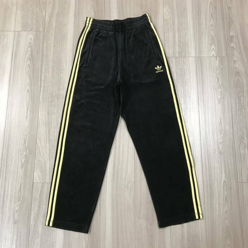 adidas VELOUR PANT TRACK PANTS ベロア トラック パンツ ジャージ ライン アディダス オリジナルス ブラック イエロー ゴールド