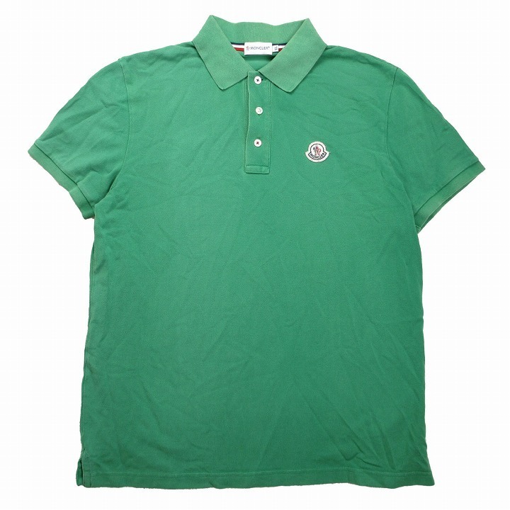 モンクレール ポロシャツ ワンポイントワッペン 半袖 緑 グリーン サイズXL メンズ