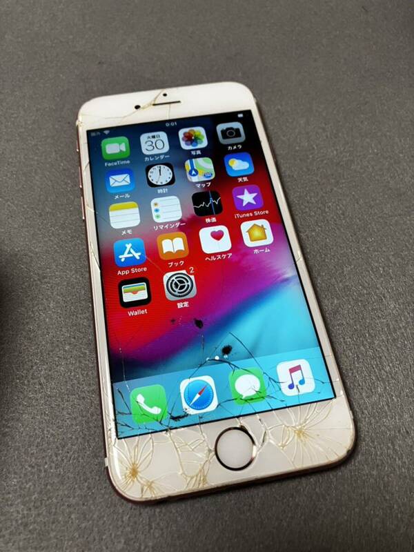 [T2540] iPhone　6s MKQR2J/A 64GB KDDI 利用制限なし ローズゴールド　アクティベーションロックなし 画面割れ アイフォン　アイフォン