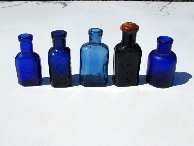 古い ガラス瓶 薬瓶 小瓶 神薬 ロート目薬 PAPILLOGIN ワカヤナギ 5点 アンティーク