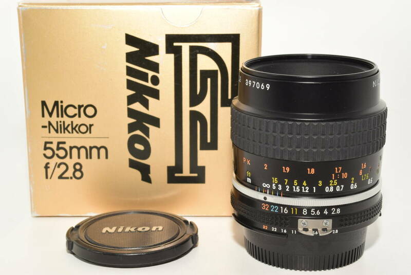 【極上品】 Nikon 単焦点マイクロレンズ AI マイクロ 55 f/2.8S フルサイズ対応　#7063