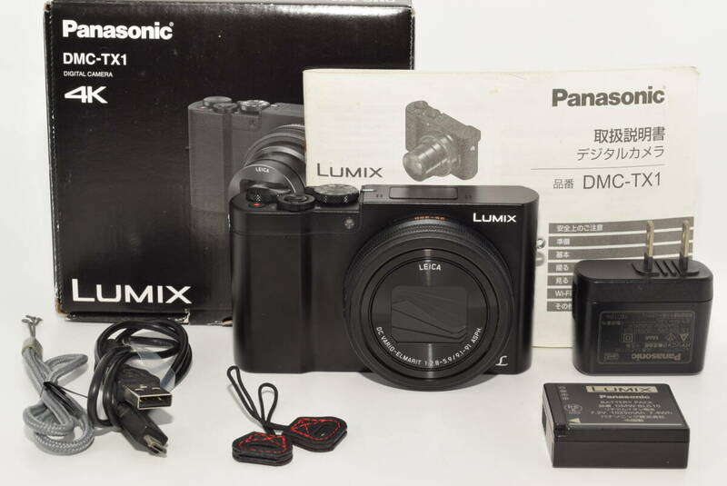 【美品】 パナソニック コンパクトデジタルカメラ ルミックス TX1 光学10倍 ブラック DMC-TX1-K　#7067