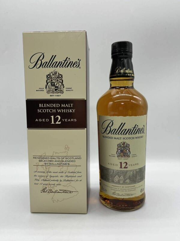 【1円〜】Ballantines 12年 ブレンデッドモルト　スコッチウイスキー 