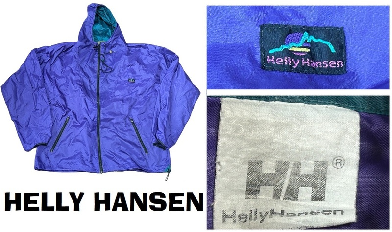 新品同然USA買付90’Sビンテージ★ヘリーハンセンHellyHansenナイロン・パーカージャケット★パープル★XL