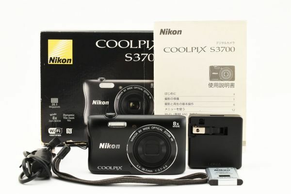 #3152 ニコン Nikon COOLPIX S3700 Black Wi-Fi コンパクト デジタルカメラ [動作確認済]