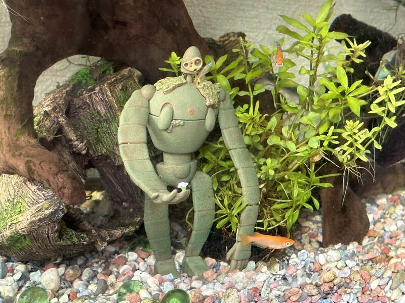 ジブリ　アクアリウム　水槽　インテリア　ラピュタ　ロボット兵　フィギュア　水槽装飾品