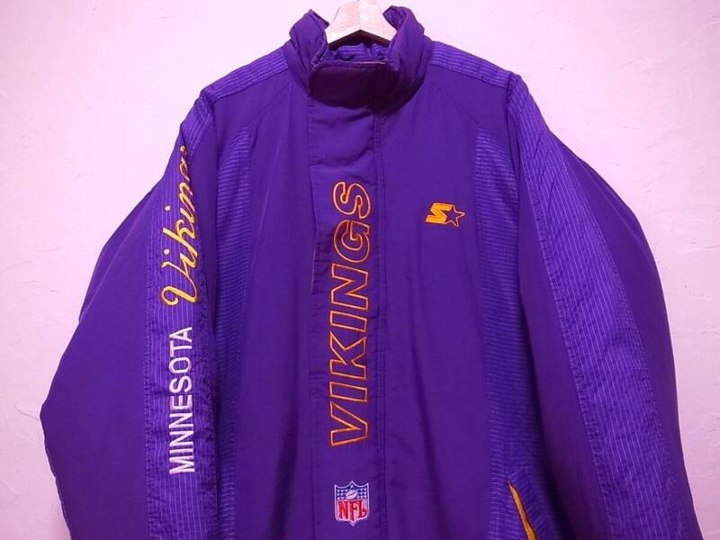 80s90s STARTER スターター VIKINGS NFL ナイロンジャケット/ビンテージ スタジャン RAIDERS レイダース CHICAGO BULLS シカゴブルズ USA製