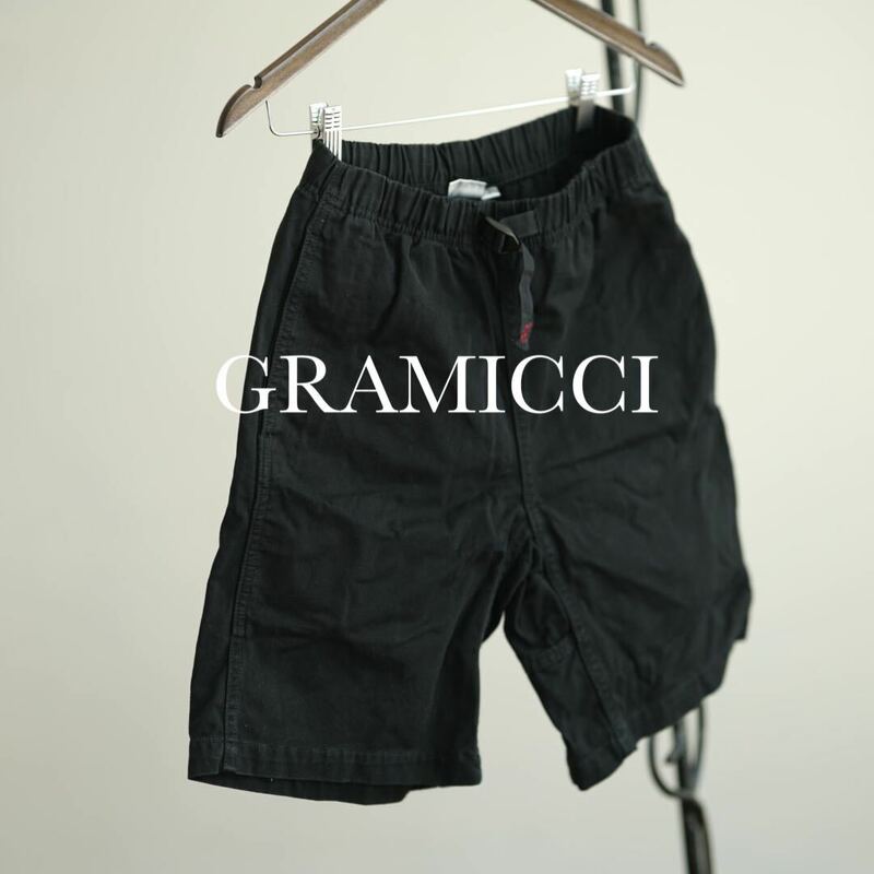 gramicci グラミチ ハーフパンツ 黒 ショーツ ショートパンツ S 半ズボン 古着 メンズ