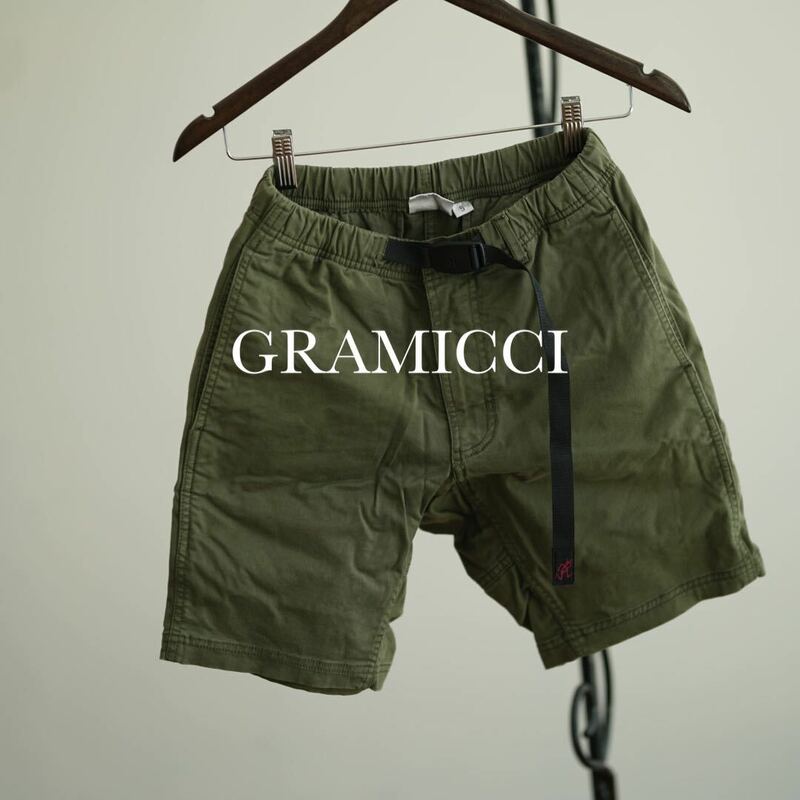 gramicci グラミチ ハーフパンツ カーキ グリーン ショーツ ショートパンツ S ニューナローショートパンツ 古着 メンズ 緑