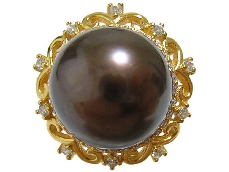 『ブラックパール』 デザインリング　指輪　真珠