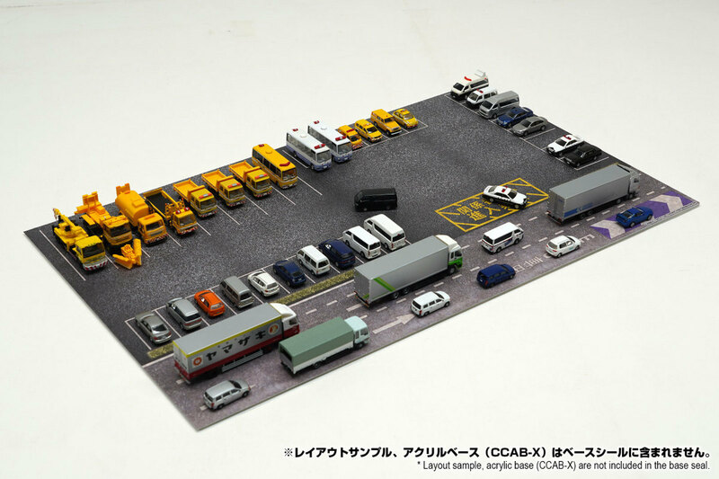 1/150　CXBS-C150-010a　421x251mm　駐車場　高速道路　[箱庭技研]コレクションケースX用ベースシール