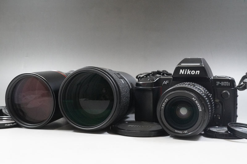 1円~【52】Nikon／ニコン F-801S ／AF NIKKOR 28-70mm 1:3.5-4.5 ■Nikon ED AF NIKKOR 80-200mm 1:2.8D ■Tokina AT-X AF400