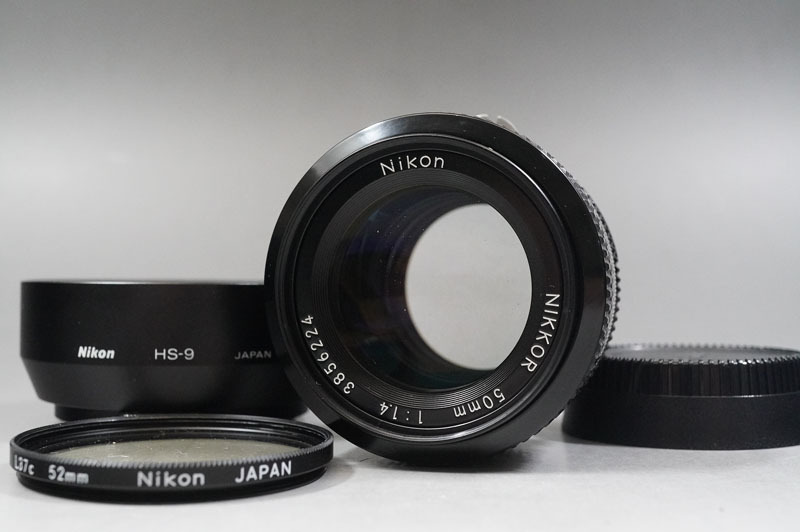 1円~【64】Nikon／ニコン　レンズ　NIKKOR　50mm　1:1.4　HS-9　フード付