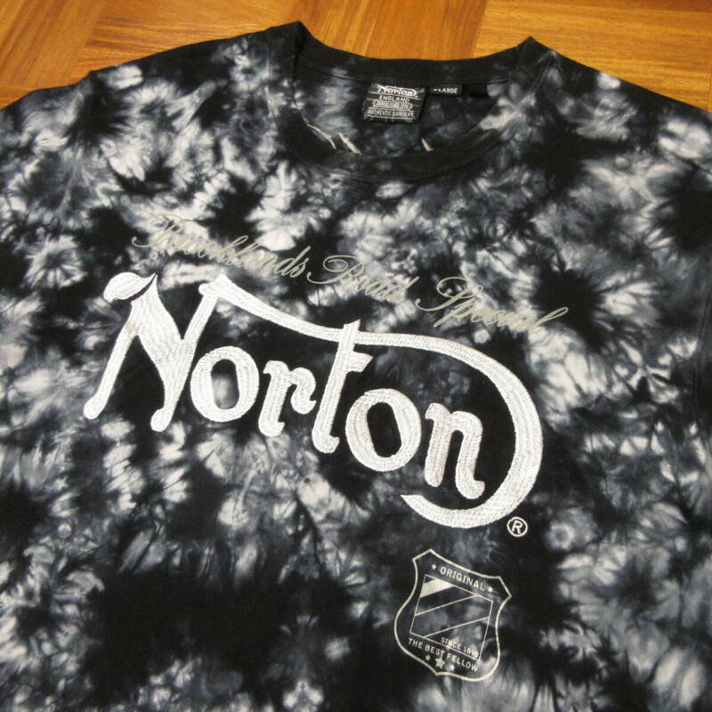 美品　Norton　ノートン　フルデコ豪華刺繍＆プリント　タイダイ染め　Tシャツ　表記サイズXL　送料230円