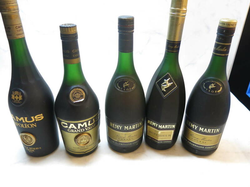 古酒】【未開栓】【5本セット】REMY MARTIN レミーマルタン VSOP×2本・スーペリア/CAMUS カミュ グランド VSOP/ナポレオン 700ml 40%