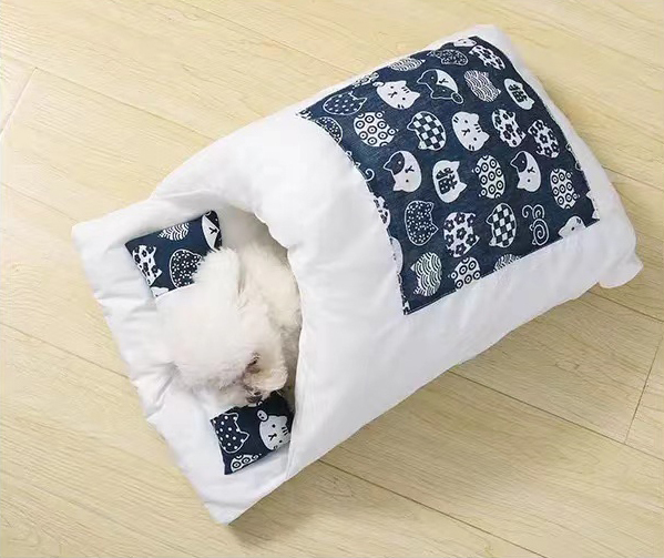 猫用 お布団 ペットベッド 可愛い ネコ用 もぐる ふとん 小型犬 キャット 小動物 猫用布団 ペット寝袋　四季兼用 L