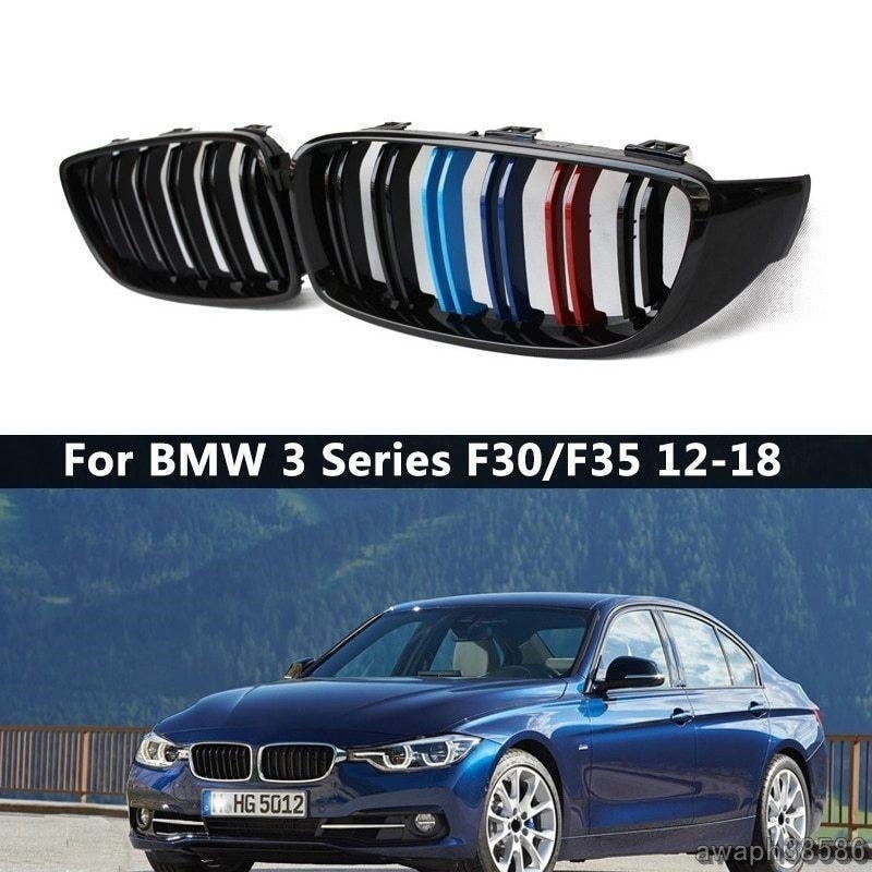 新品 1ペア グロス ブラック Mスタイルフロント グリル カスタム BMW 3シリーズF30 F31 F35 2012から2018